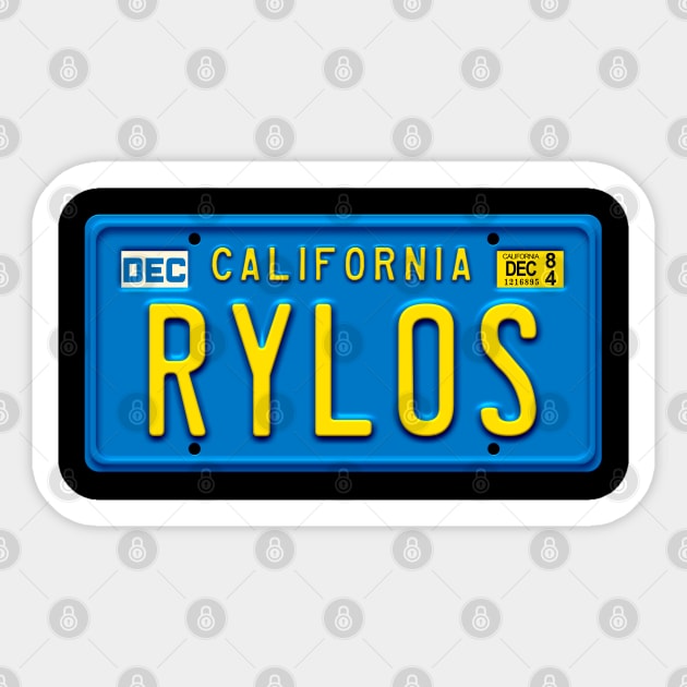 Rylos license plate Sticker by Evarcha